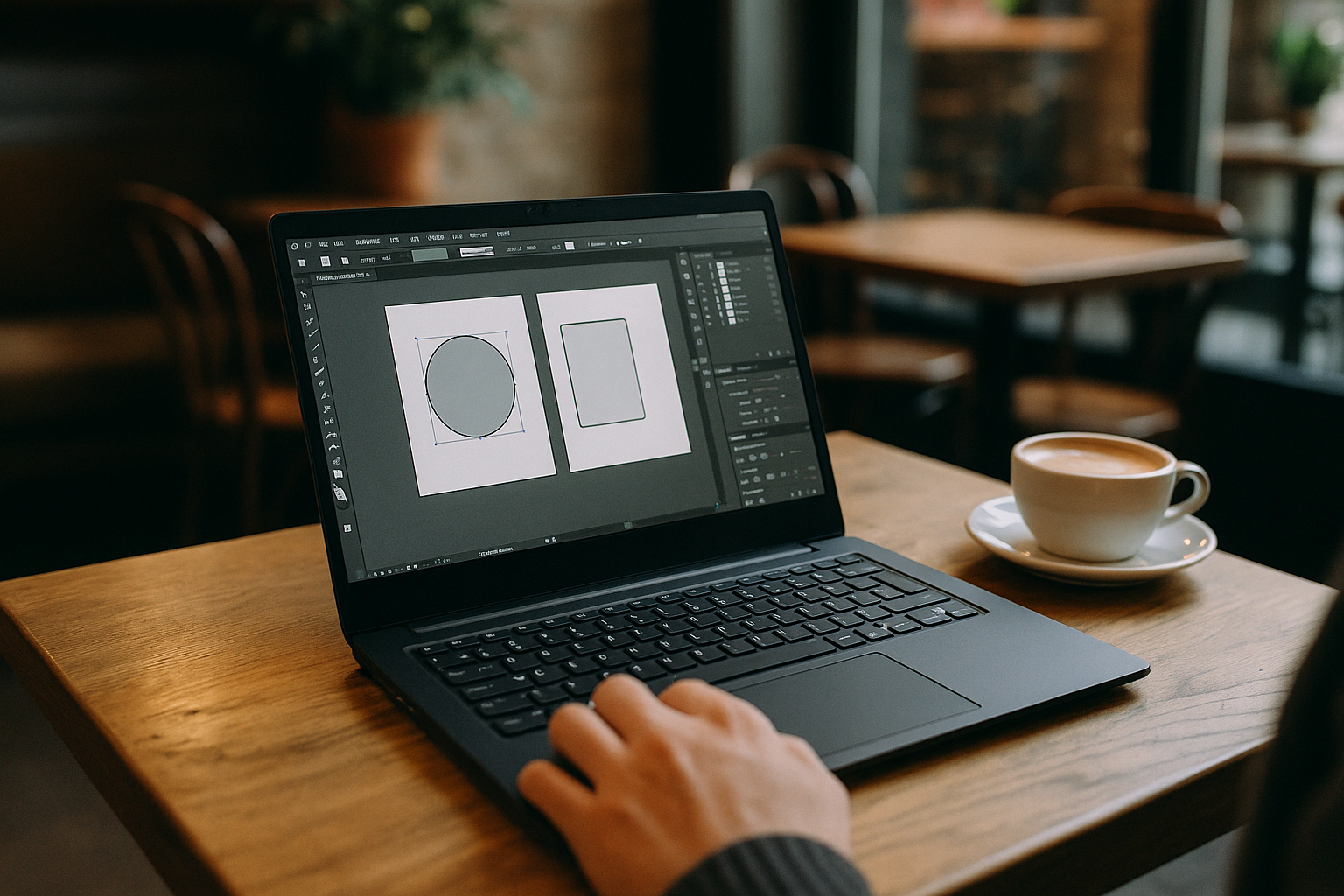 Designer working with Adobe Illustrator on Linux through cloud PC