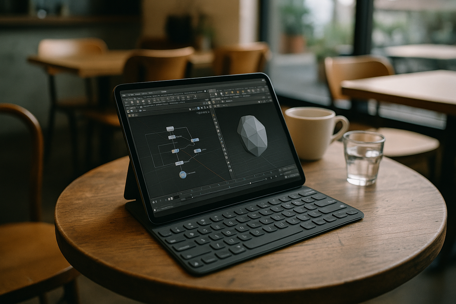 3D artist working with Houdini Apprentice on iPad through cloud PC