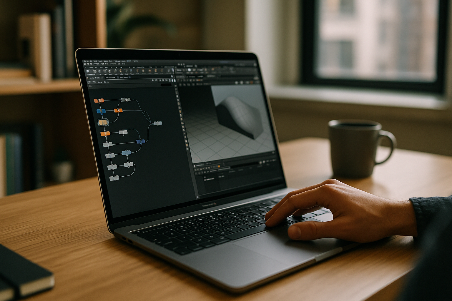 3D artist using Houdini Apprentice on MacBook through cloud PC