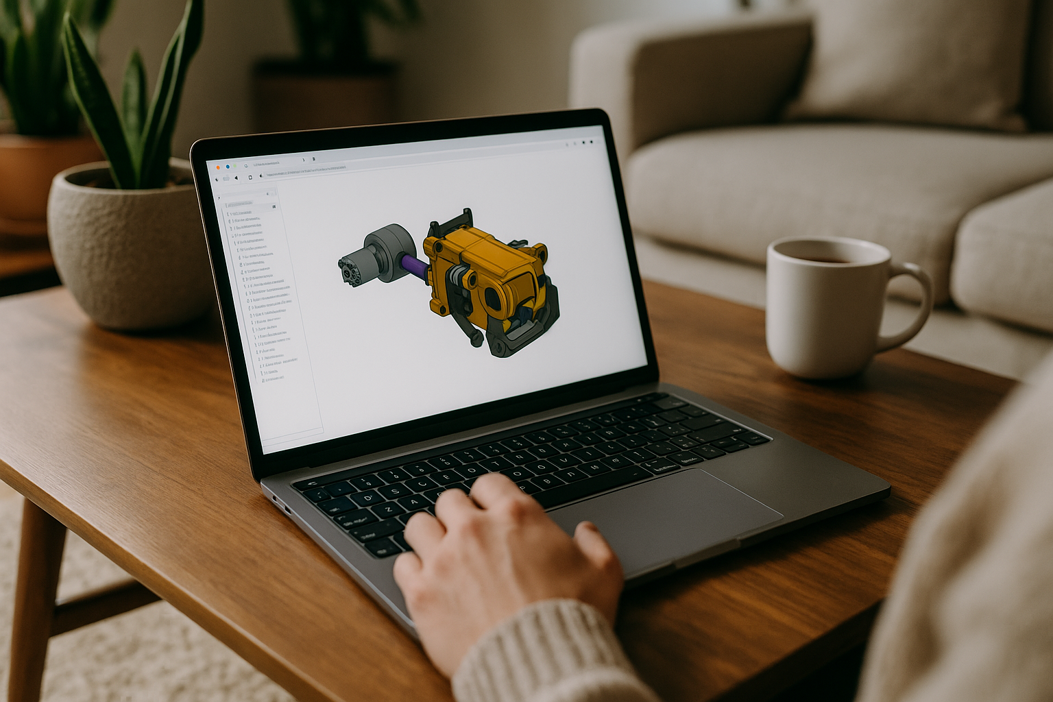 Engineer running Autodesk Inventor for Mac on a cloud PC