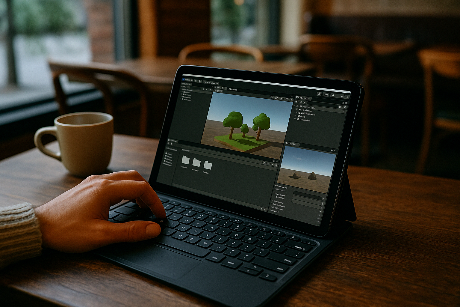 Game developer running Unity on Mac OS X via cloud PC on Android tablet