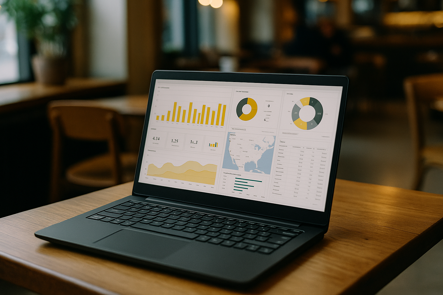 Data analyst using Power BI Cloud in a browser workspace