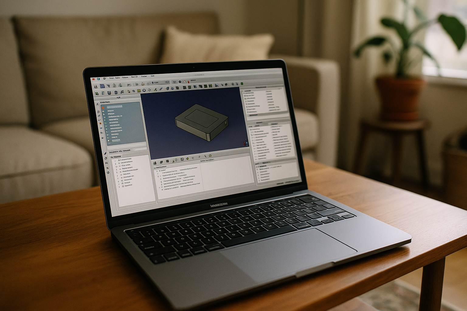 Professional using FreeCAD download on MacBook through cloud PC