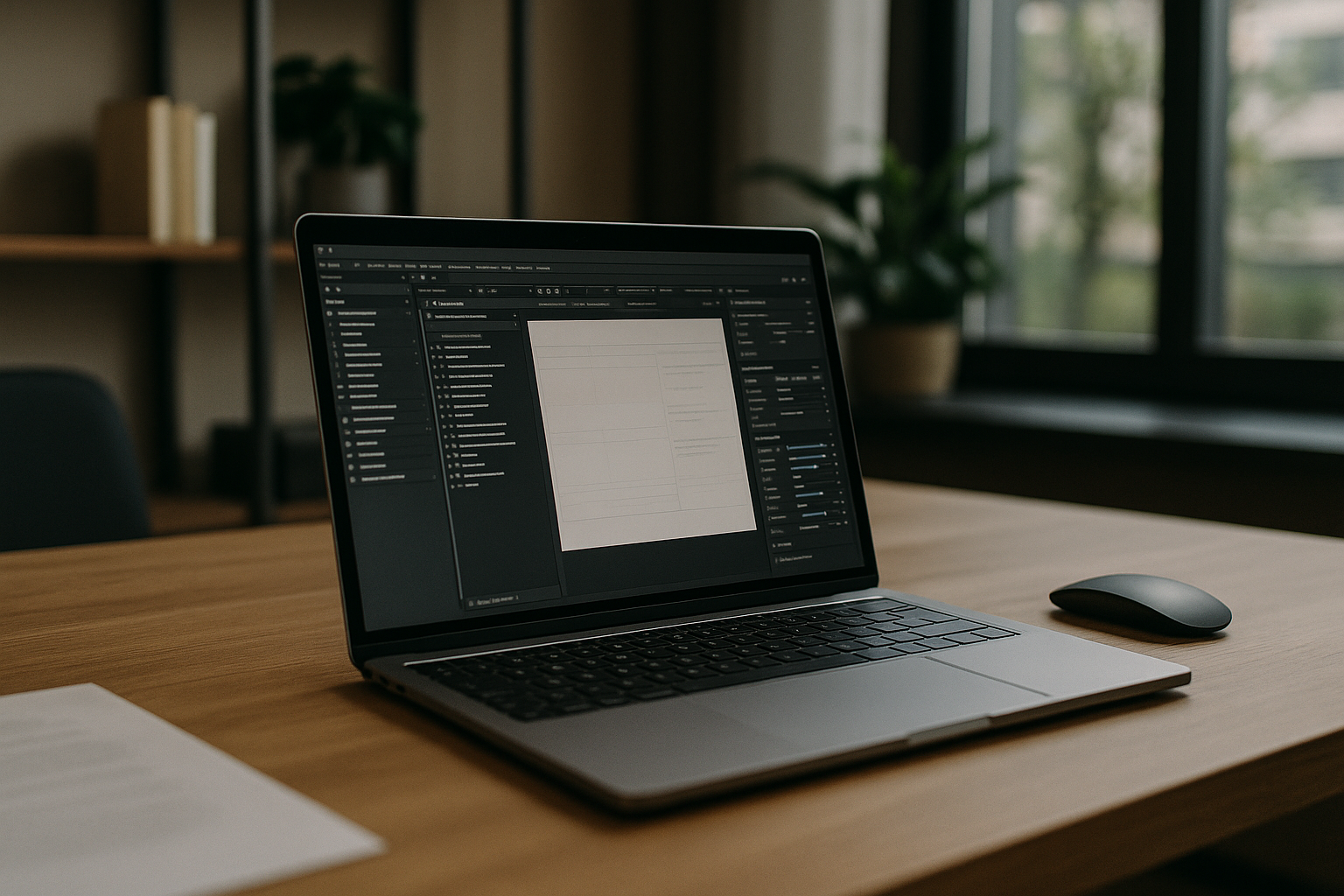 Professional utilizing cloud service for work on MacBook in a browser