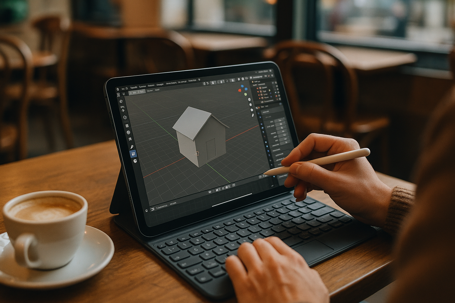 3D modeling with Blender on iPad through cloud PC access
