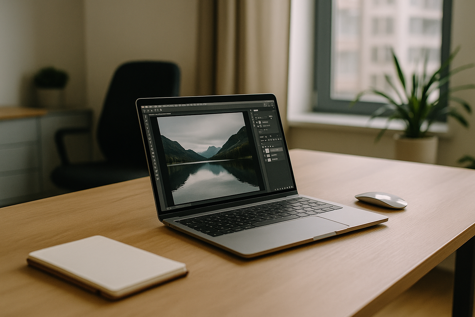 Designer using cloud PC to run Photoshop alternative on MacBook