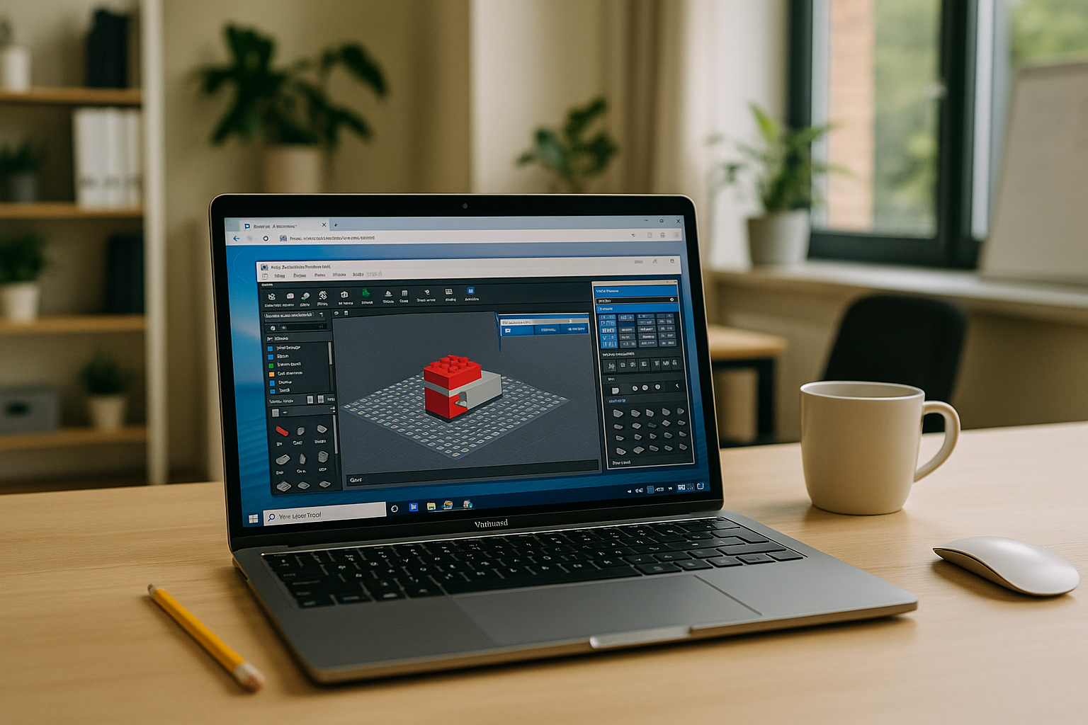 Designer running LEGO Bricklink Studio via Cloud PC from a browser-based Windows desktop