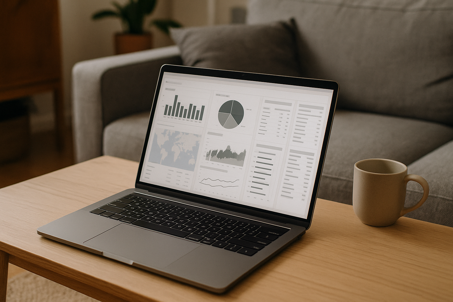 Data analyst using Power BI for Mac in a browser workspace