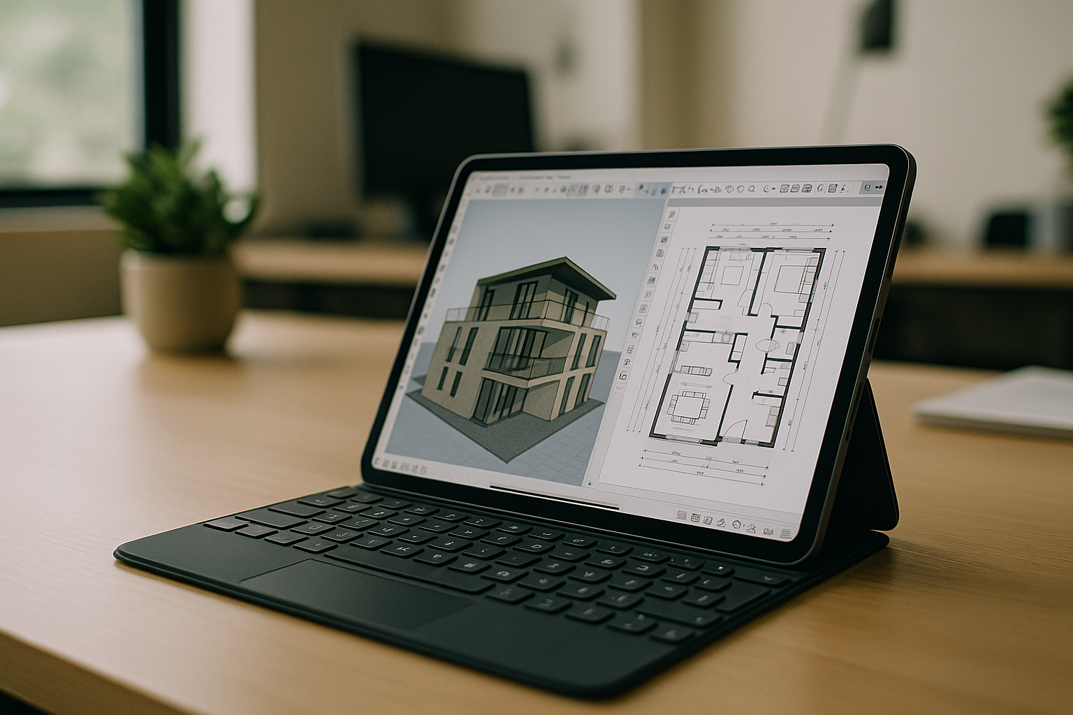 Architect using Archicad on iPad through cloud PC browser