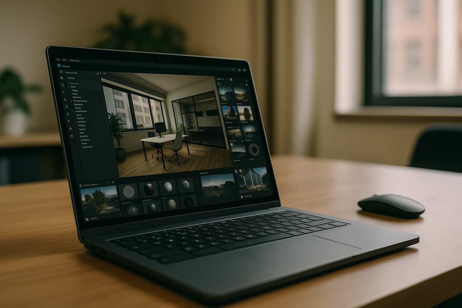 Professional user working with Twinmotion on Linux laptop using cloud PC