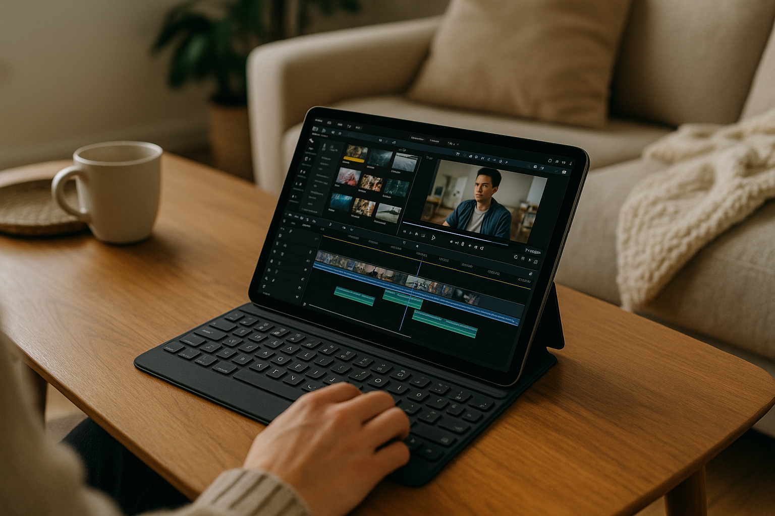 User running Corel VideoStudio on iPad using cloud PC solution