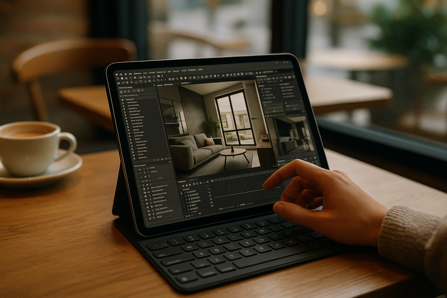 User leveraging Cloud Rendering on iPad for 3D design