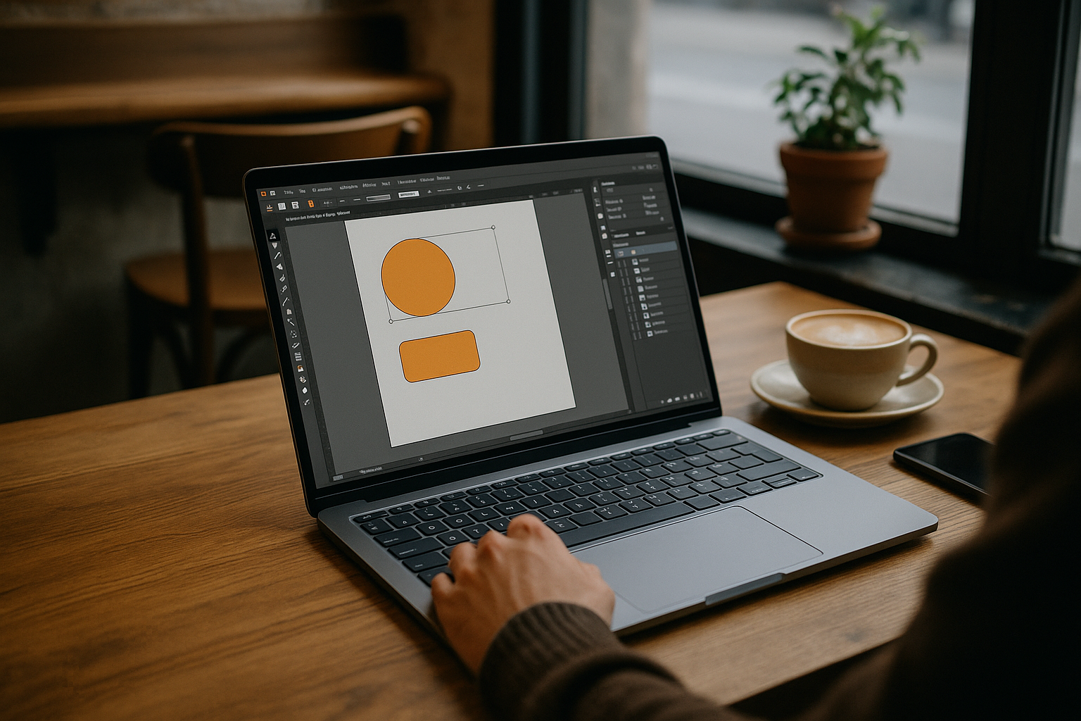 Designer utilizing Illustrator on Linux laptop through cloud PC