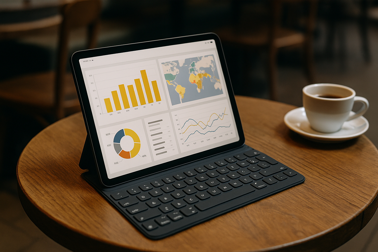 Data analyst accessing Power BI for beginners on an iPad through a cloud PC