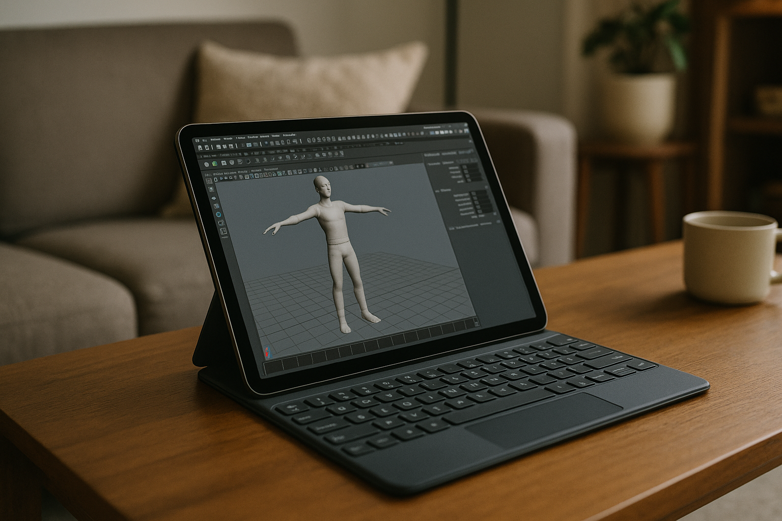 Student modeling in Maya for students on iPad using cloud PC