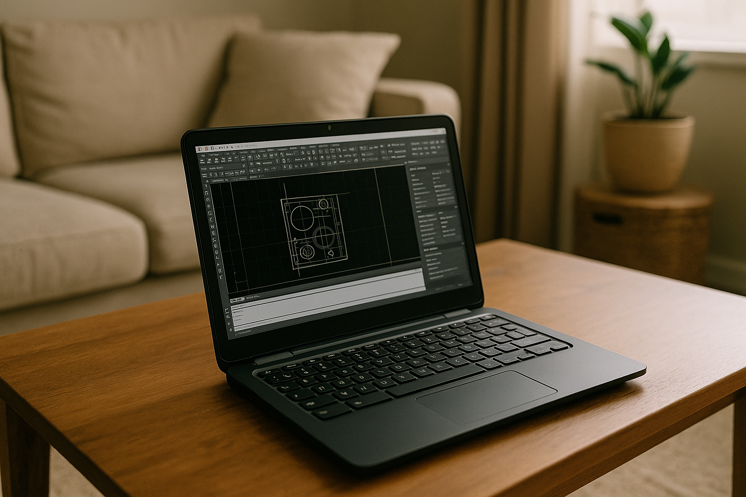 Professional accessing ActCAD Software on a Chromebook through a cloud PC