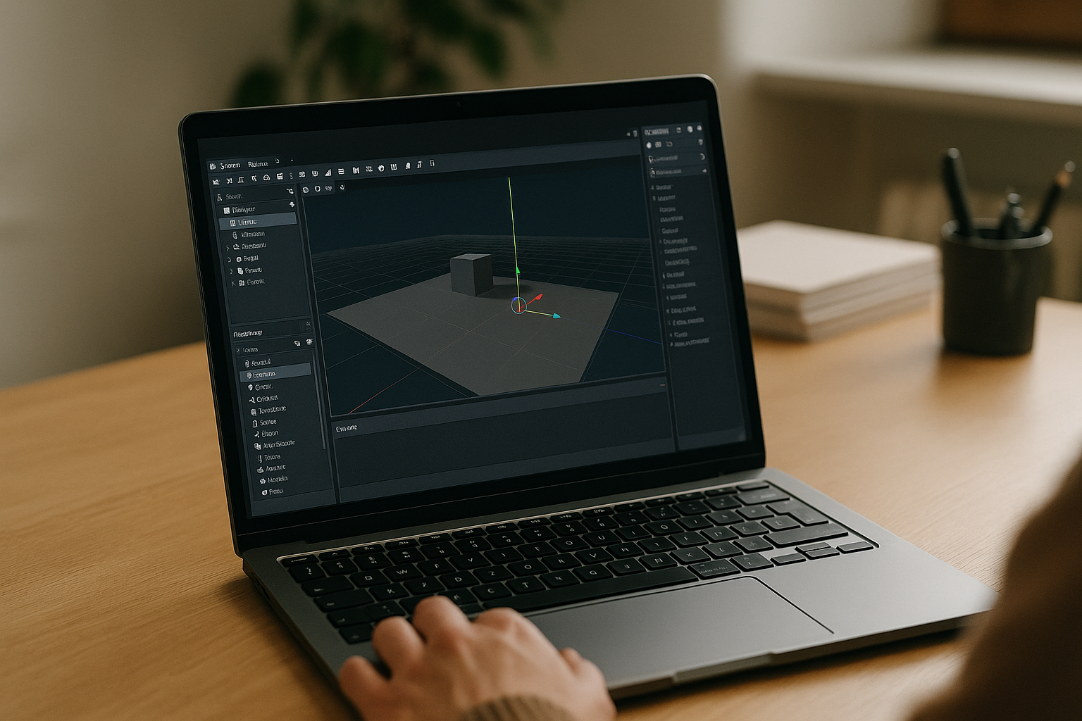 Developer working with Godot on Mac using cloud PC for Linux