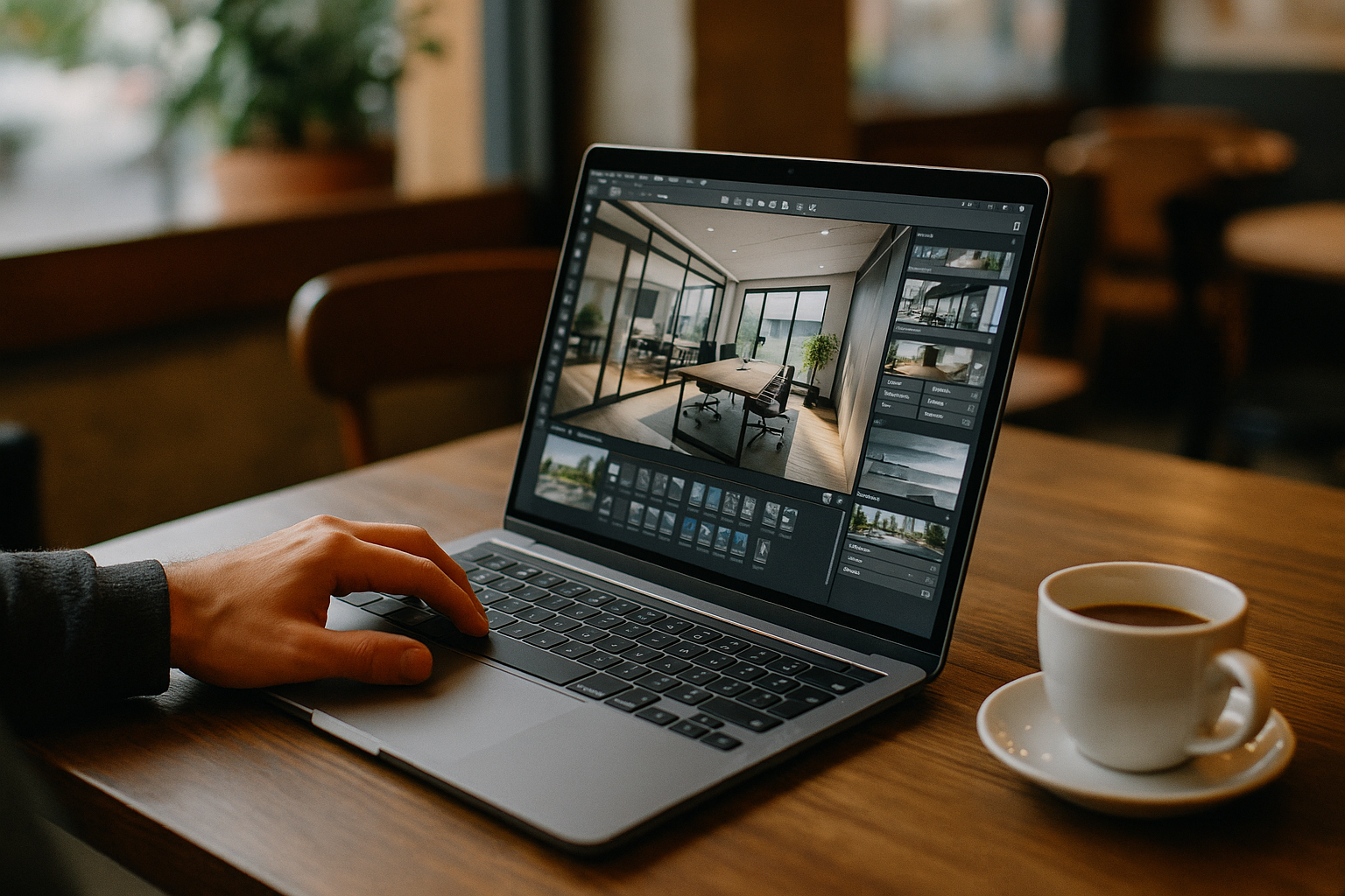 Professional user running Lumion for Mac through cloud PC on a laptop