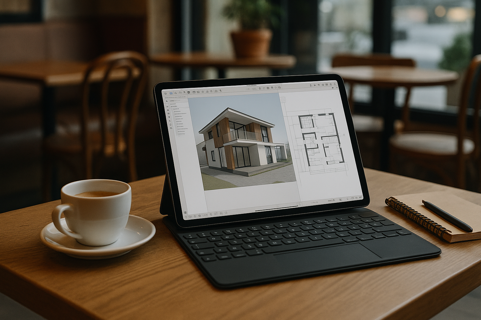 Architect using Software Archicad on iPad browser through cloud PC