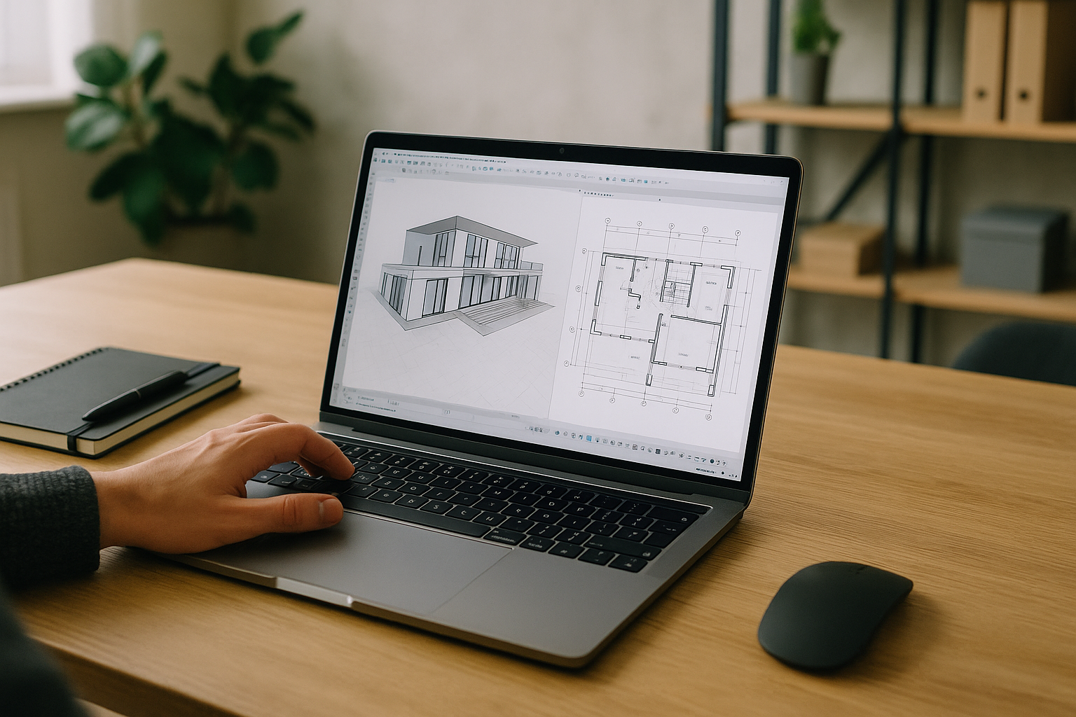 Architect working with Software Archicad on MacBook via cloud PC