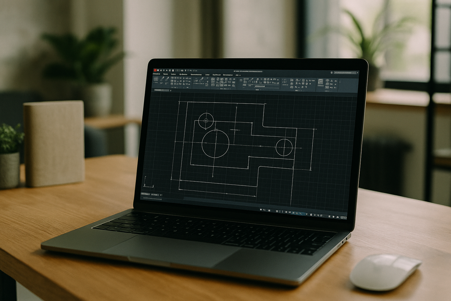 Engineer using AutoCAD for Mac in a browser workspace