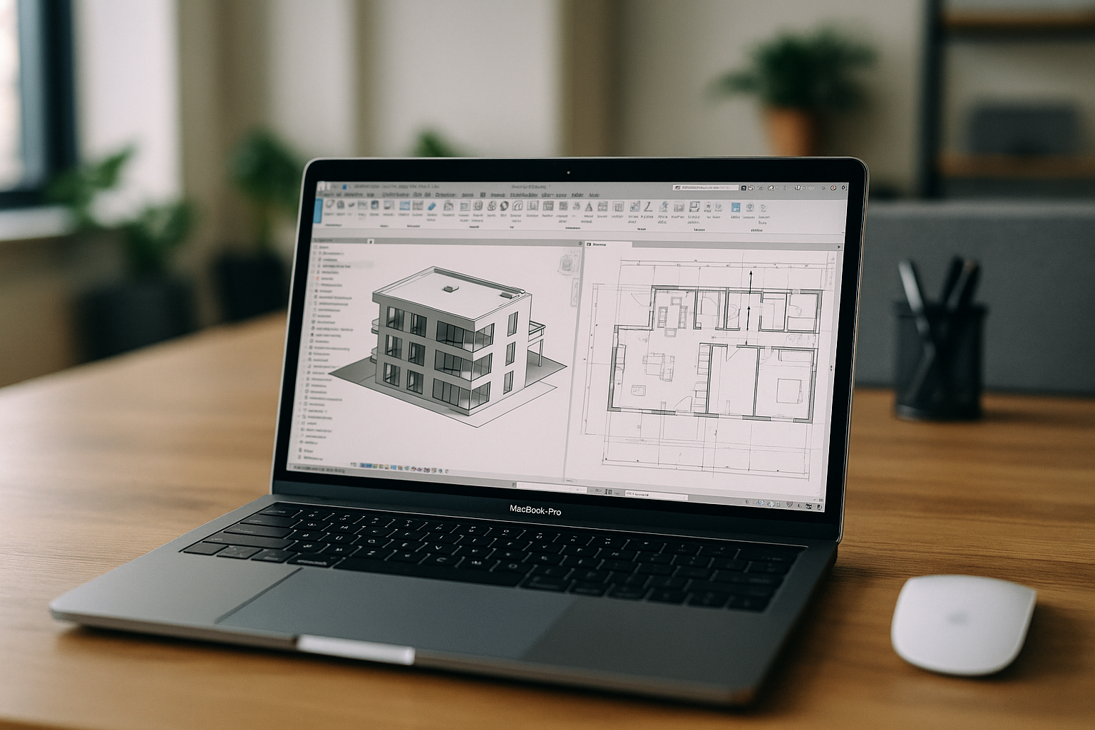 Architect using Revit for MacBook in a browser workspace