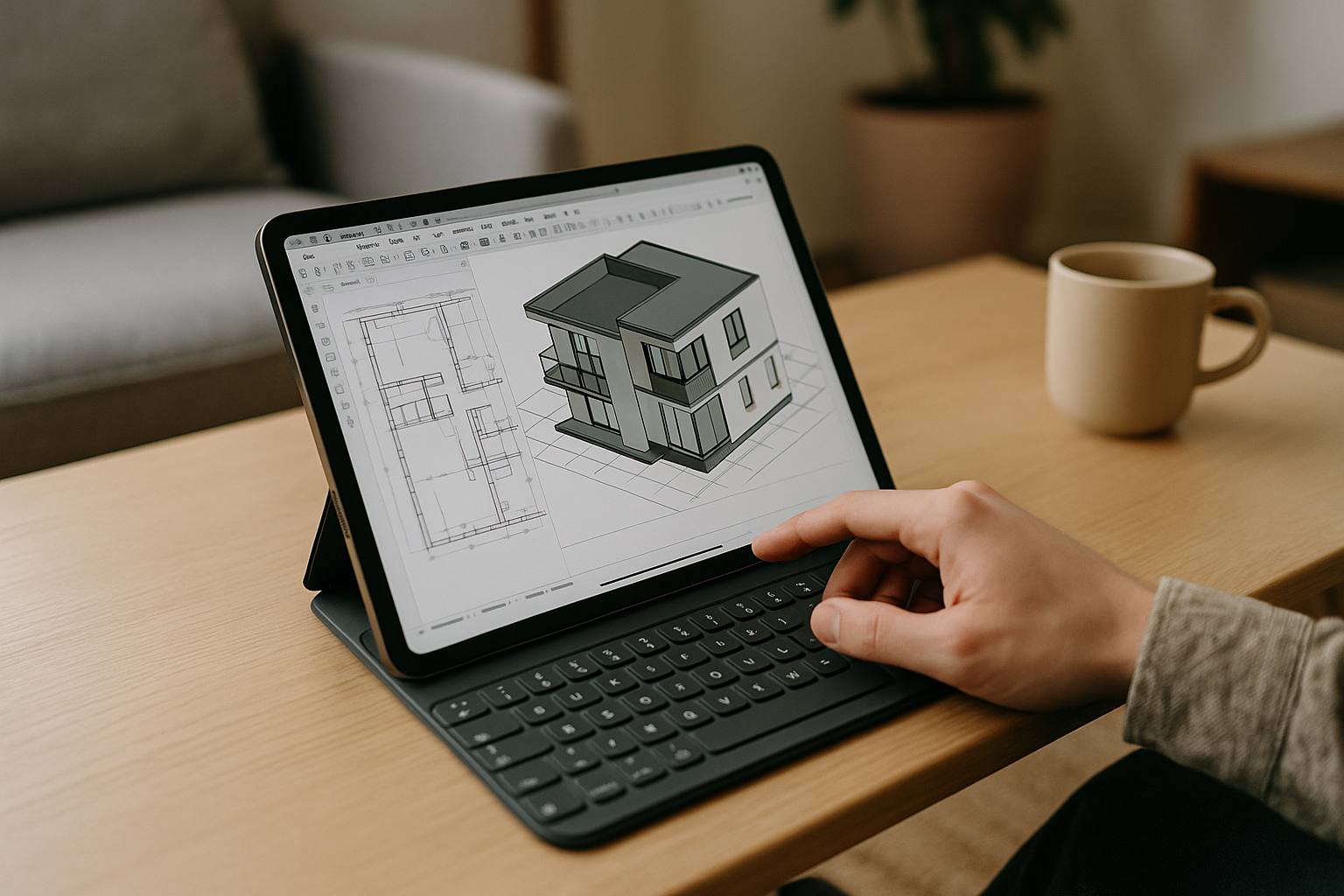 Architect working with Revit for MacBook on an iPad through cloud PC