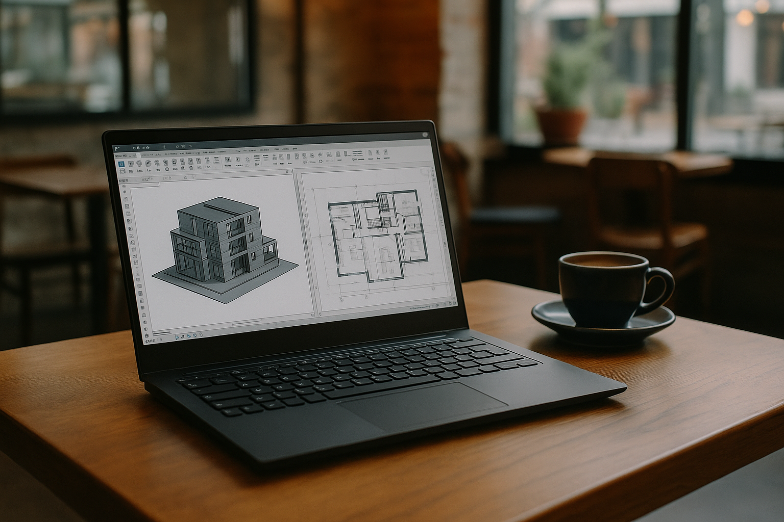 Professional working on BIM design with Revit for Linux via cloud PC