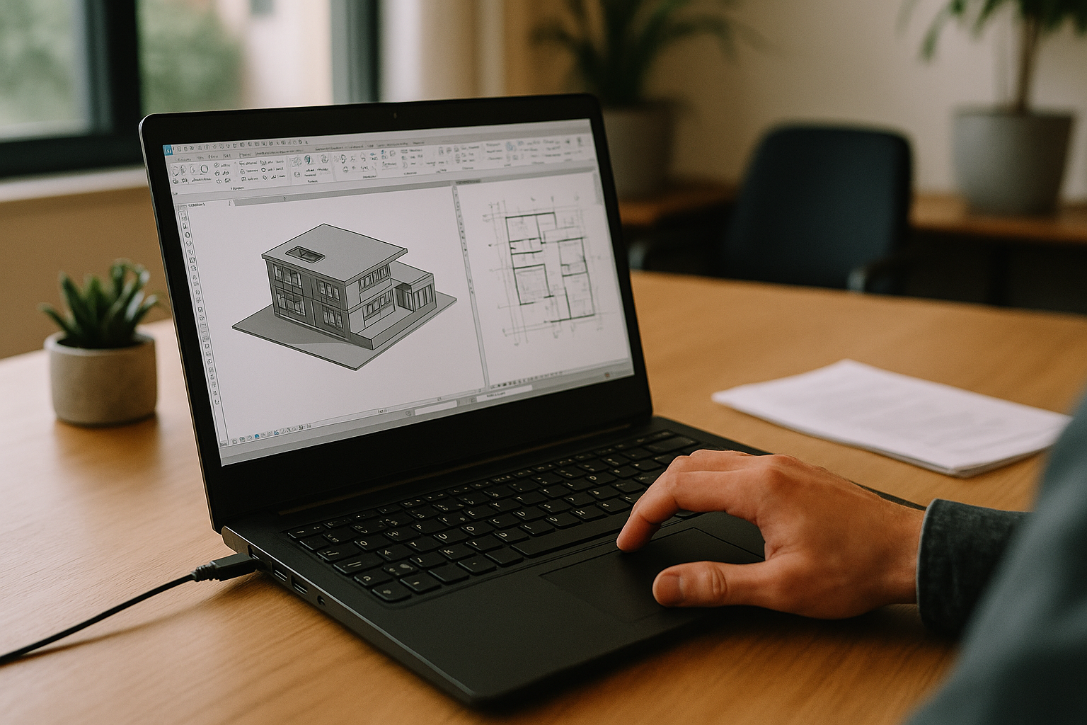 User running Revit for Linux on a laptop through cloud PC browser