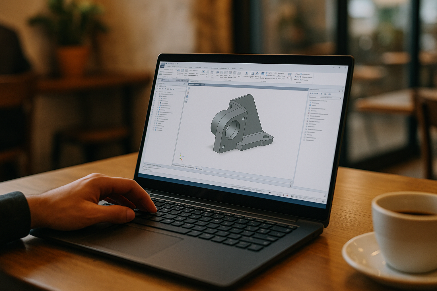 Engineer running Solid Edge on Linux from cloud PC via browser