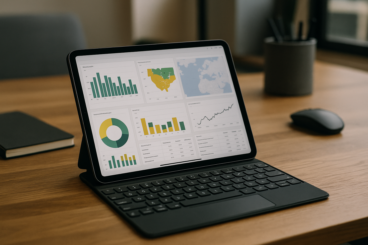 Accessing Power BI Tablet on iPad Data analyst accessing Power BI Tablet on an iPad through a cloud PC