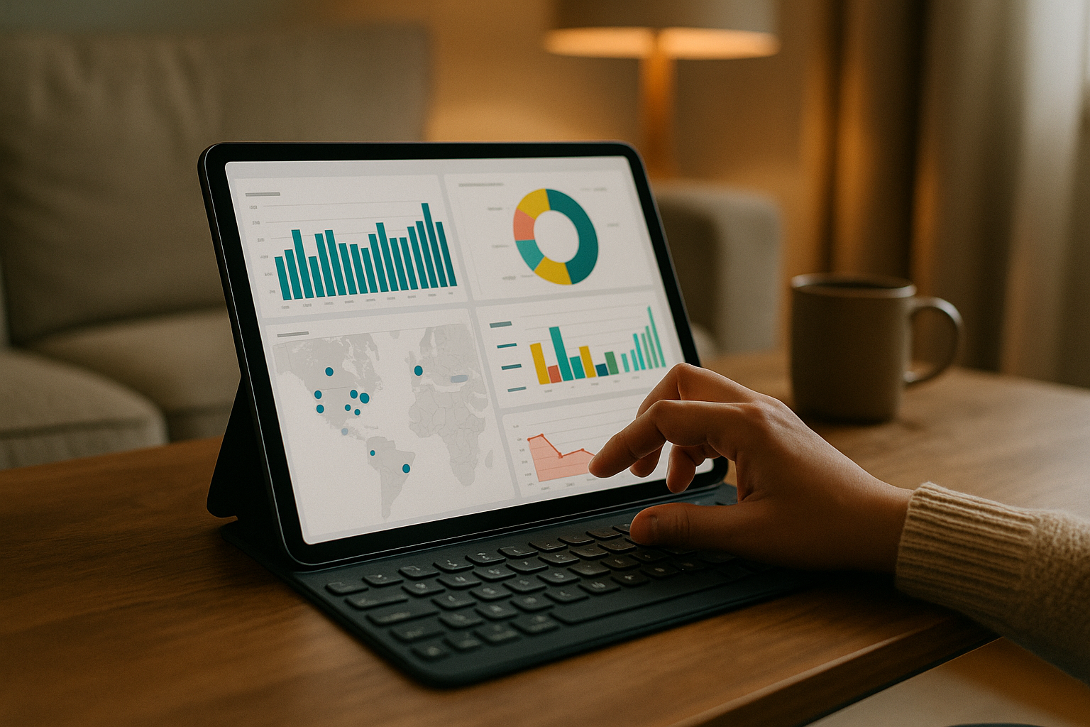 Power BI Tablet Usage on iPad Browser Data analyst using Power BI Tablet on an iPad browser via cloud PC