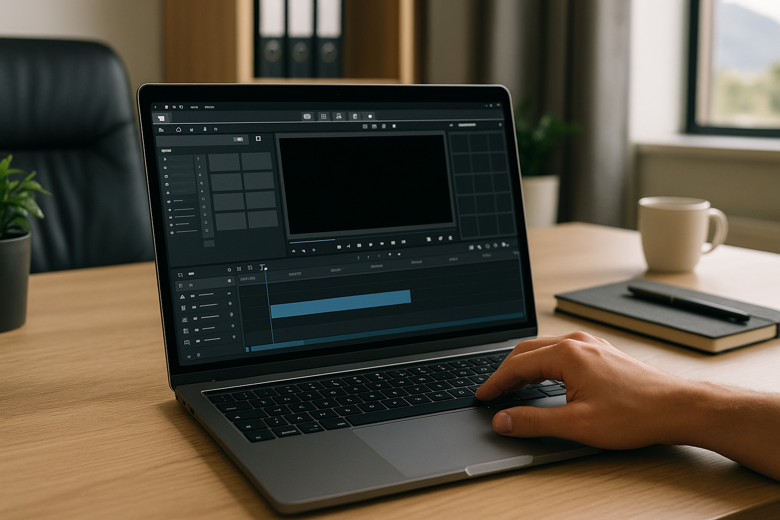 User working with Corel VideoStudio for Mac through cloud PC solution