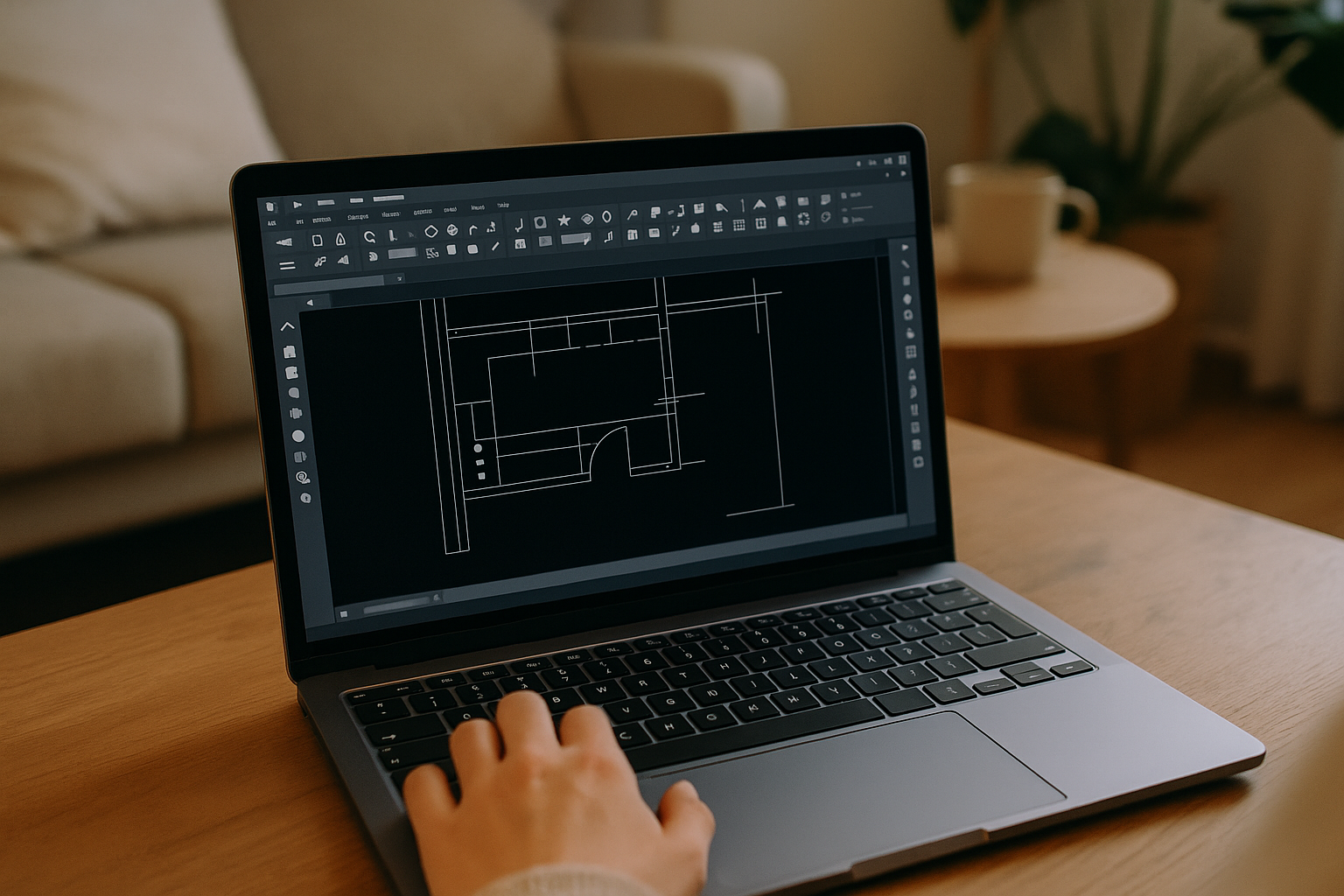 Engineer working with Bluebeam Revu CAD via cloud PC for CAD design