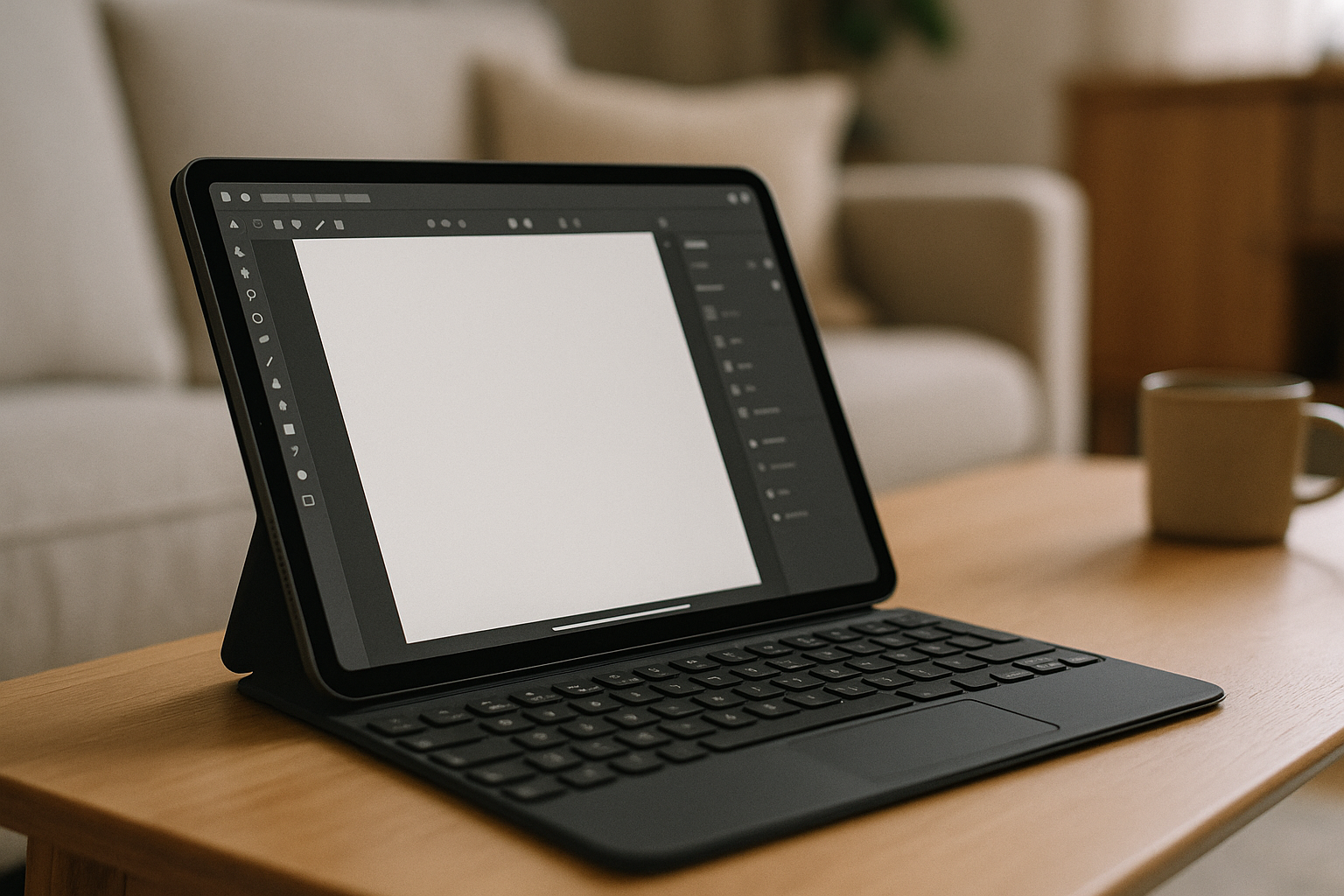 Professional using Adobe Fresco online on iPad through cloud PC