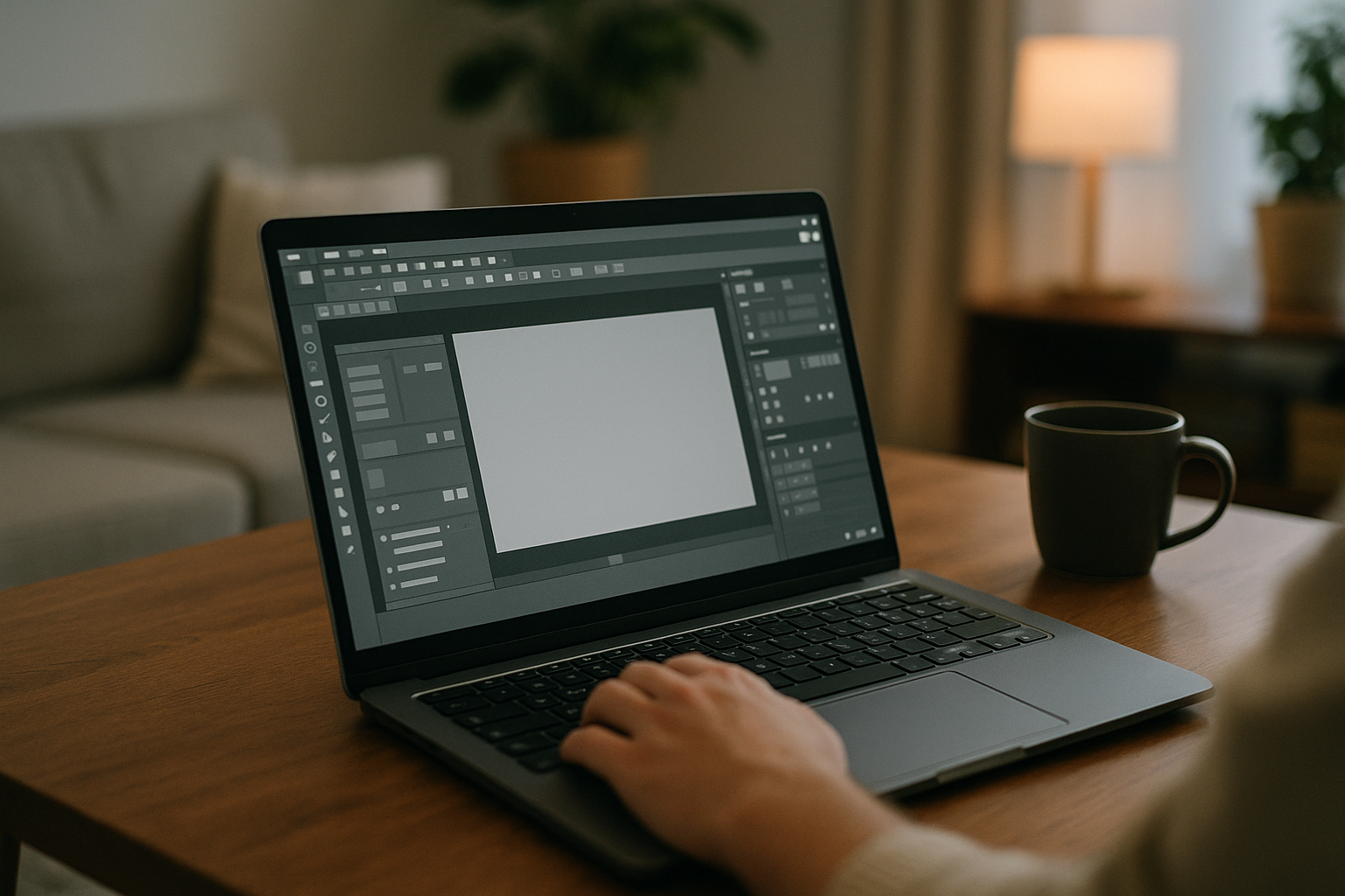 User working with professional software on Notebook OS Linux via cloud PC