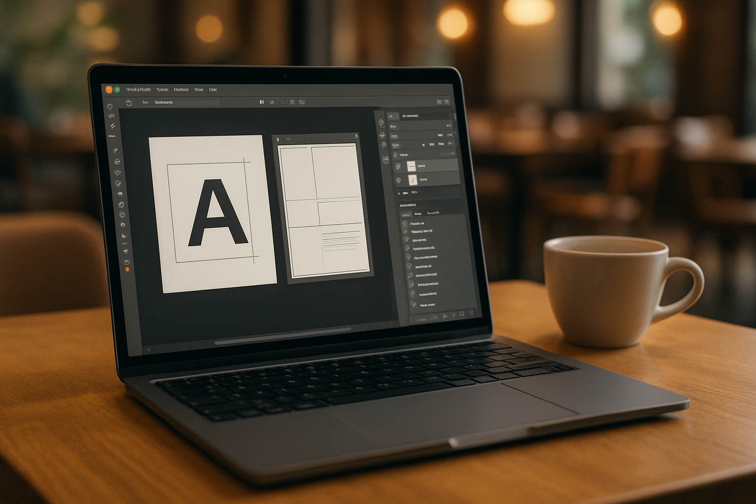 Real Online Editor Adobe Illustrator Pain Points - modern laptop with Illustrator in café