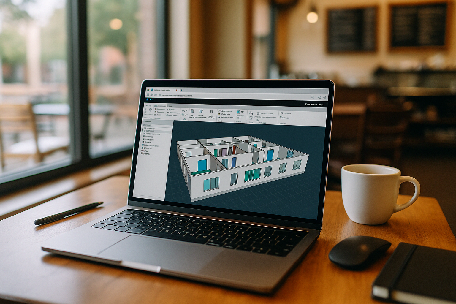 Engineer running Navisworks Manage through a browser-based cloud PC in a modern office