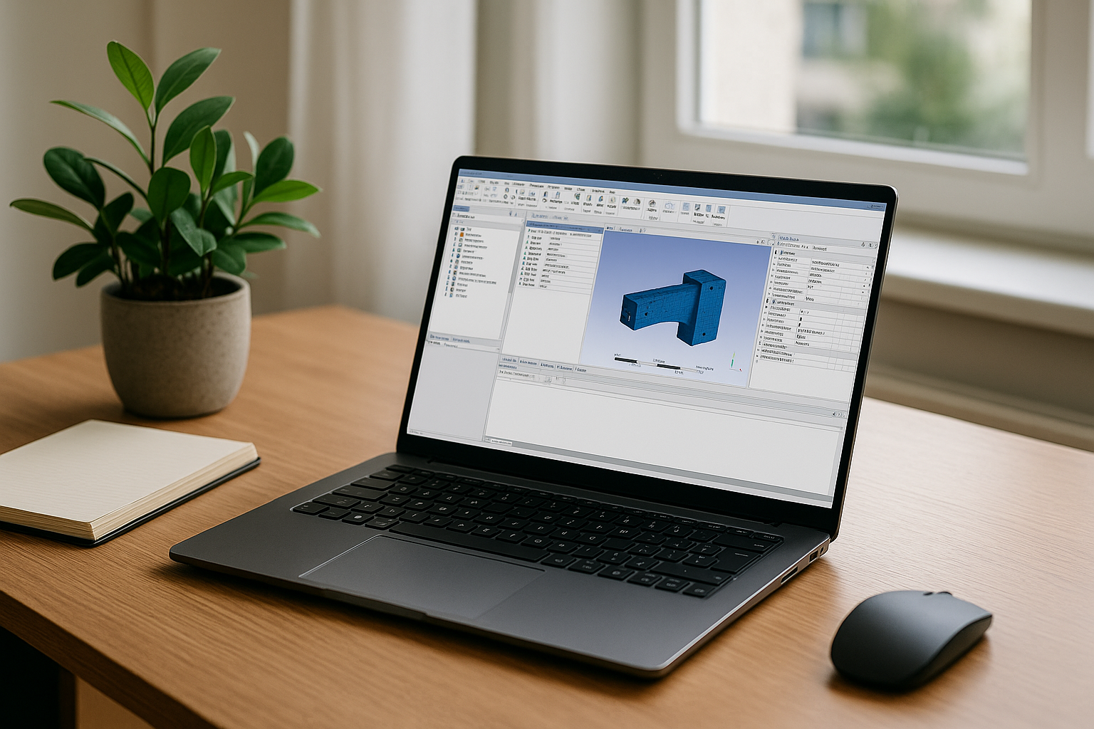 When Ansys Mechanical Software Won’t Install or Run - modern laptop with professional desktop software in office
