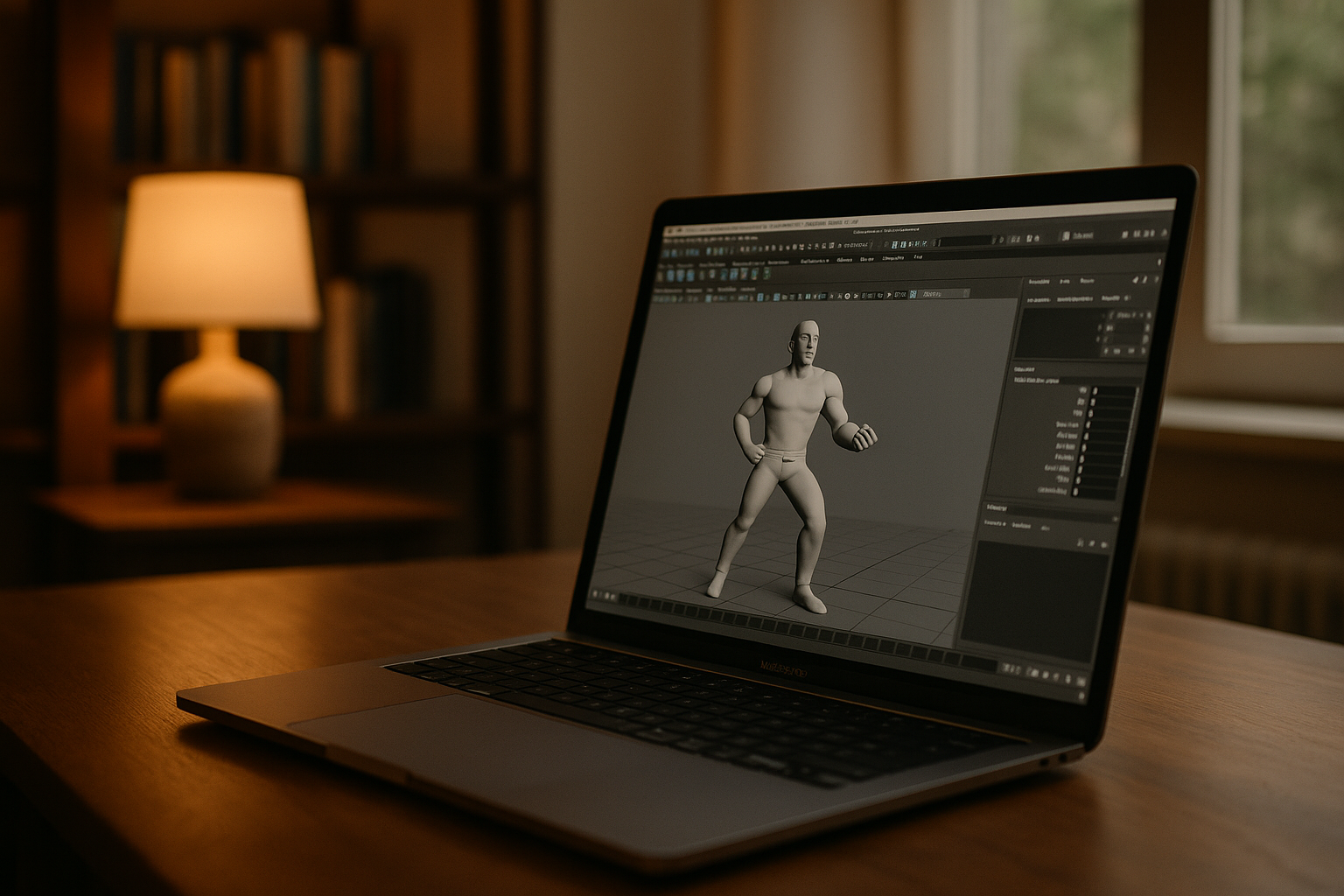 3D artist using Autodesk Maya on Mac via a cloud Windows PC in a home workspace