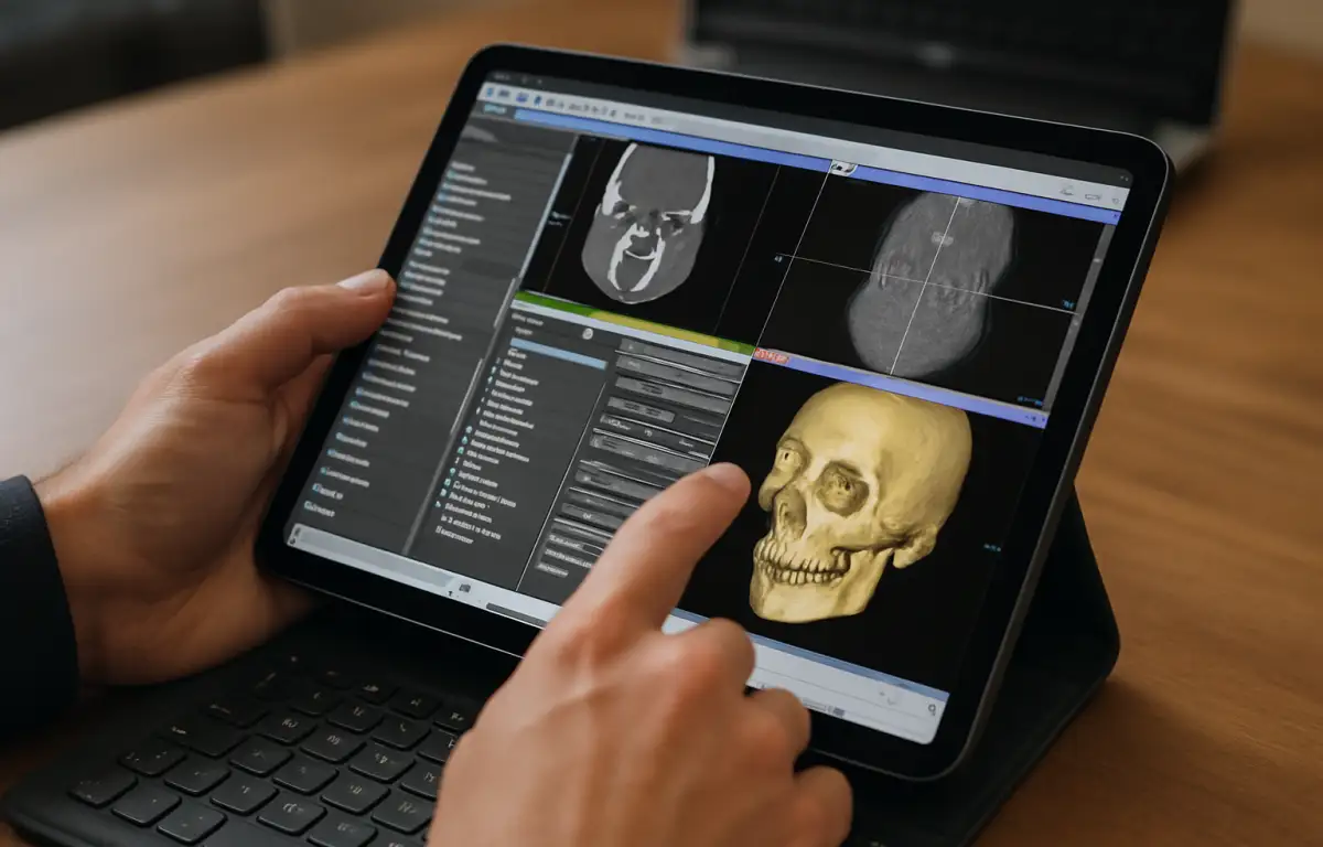 Medical imaging specialist using 3D Slicer for iPad on a cloud Windows PC