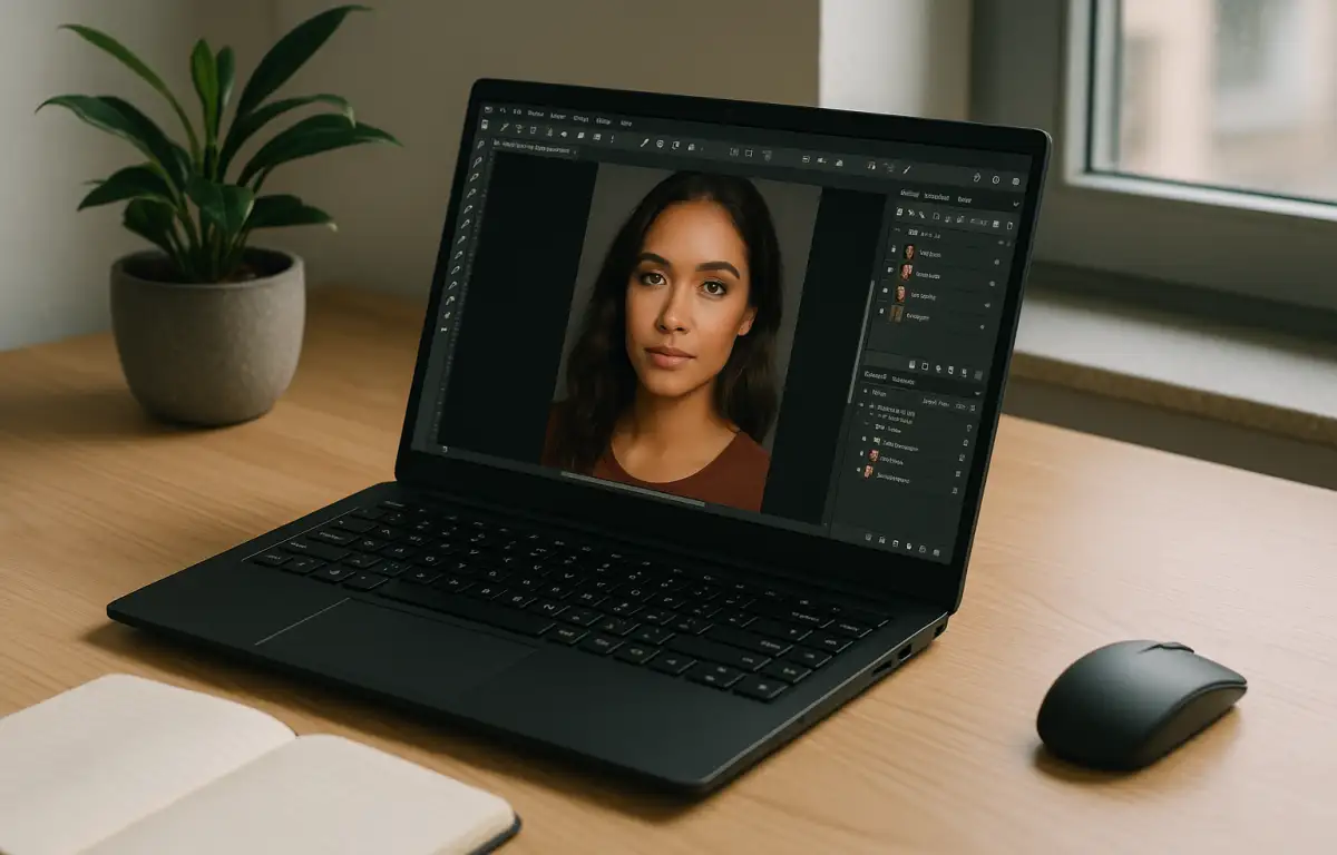 Retoucher using Affinity Photo for Linux via a cloud Windows PC on a laptop