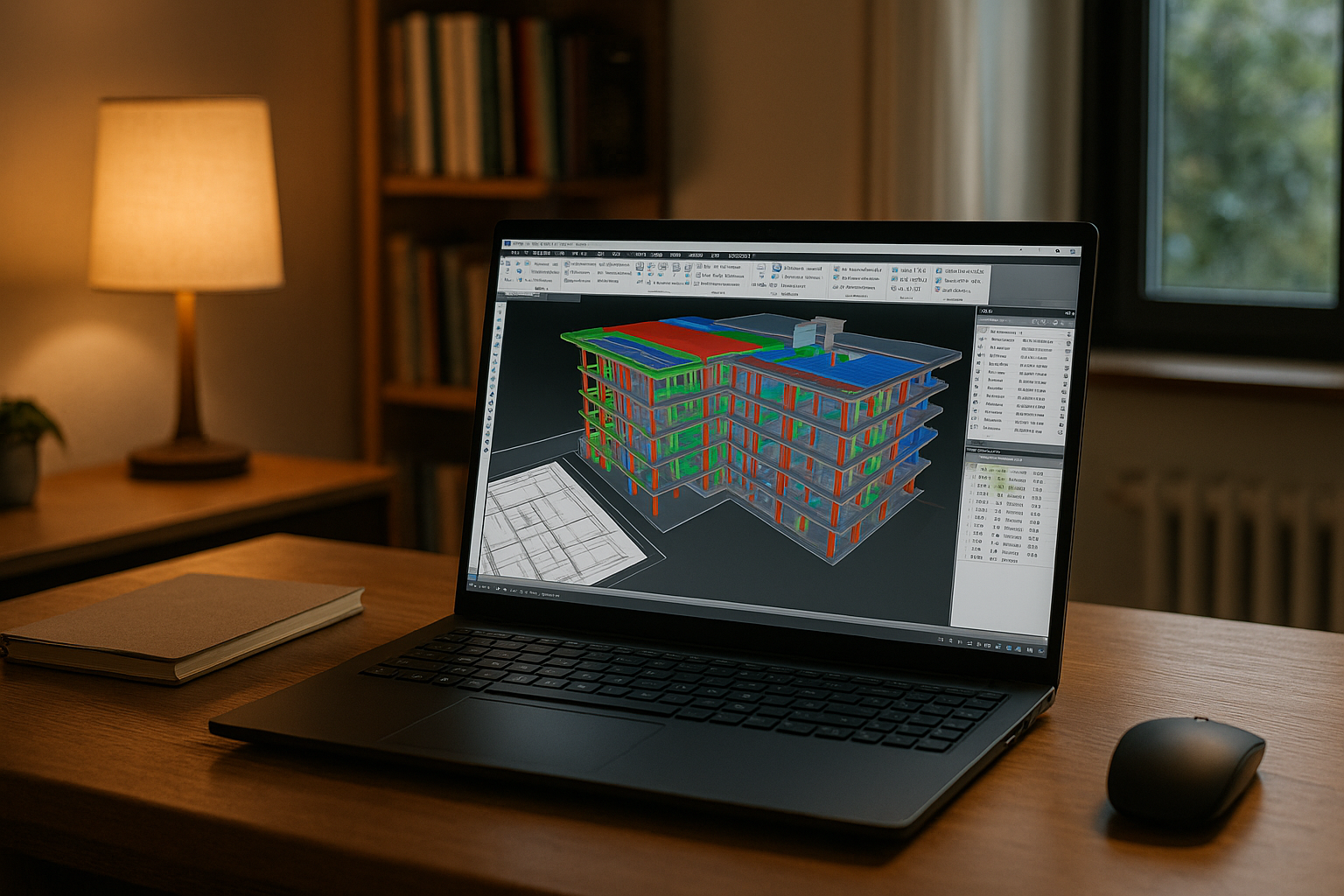 BIM Coordination in Autodesk Navisworks on a Full Windows Desktop - modern laptop with Revit in home