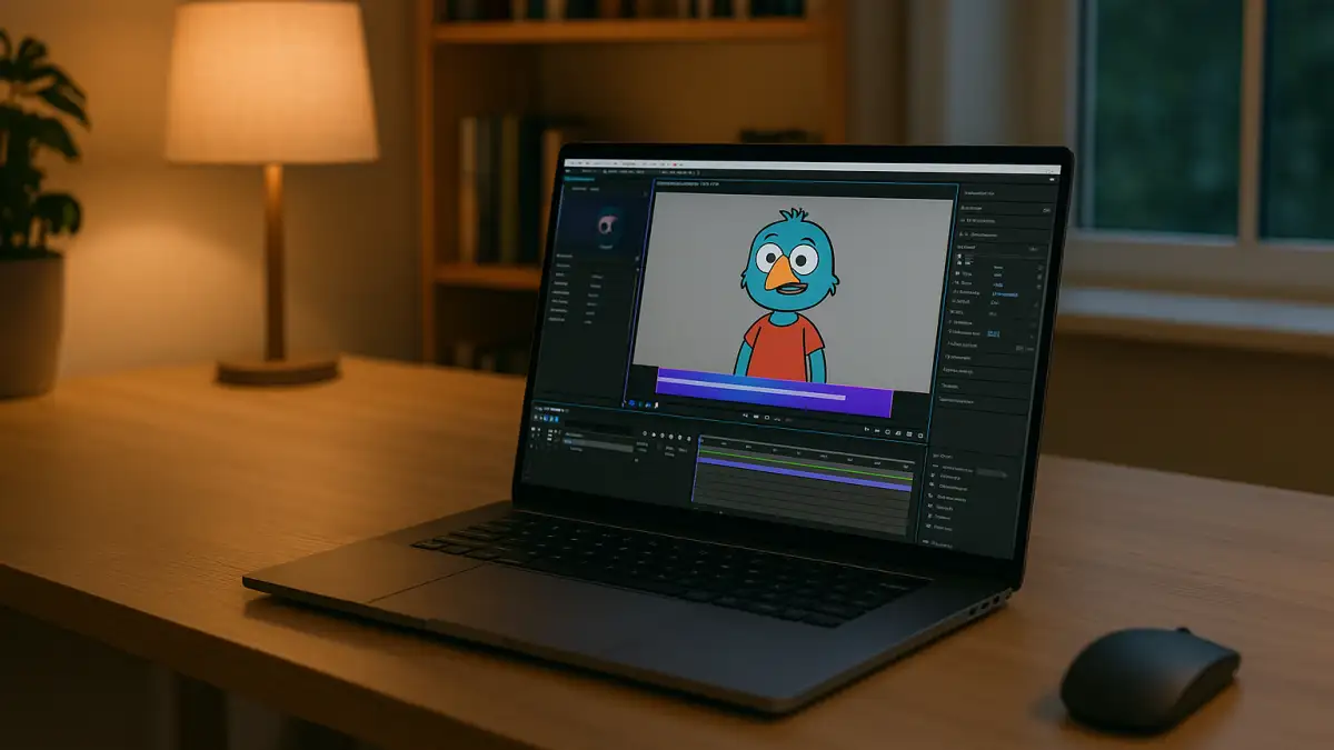 Animator using Character Animator software via a cloud Windows PC.